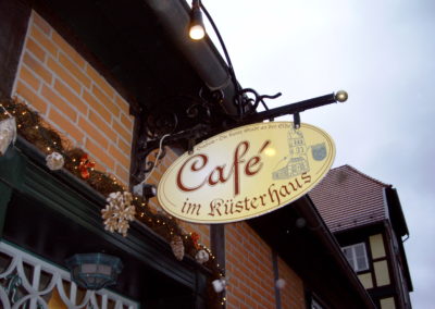 Werbeausleger Cafè im Küsterhaus, Grabow